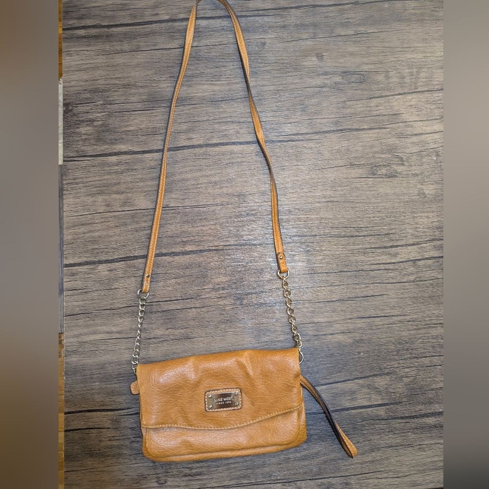 Nine West Folding Crossbody Clutch Bag Shoulder bag Handbag Purse Faux Leather